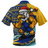 West Coast Eagles Zip Polo Shirt Christmas Holiday Santa Rides The Waves