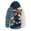 Carlton Hooded Padded Jacket Christmas Holiday Santa Rides The Waves