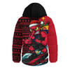 Essendon Hooded Padded Jacket Christmas Holiday Santa Rides The Waves