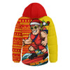 Gold Coast SUNS Hooded Padded Jacket Christmas Holiday Santa Rides The Waves