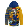 West Coast Eagles Hooded Padded Jacket Christmas Holiday Santa Rides The Waves