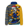 West Coast Eagles Padded Jacket Christmas Holiday Santa Rides The Waves