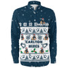 Carlton Long Sleeve Shirt Special Ugly Christmas Holiday Footy Fans