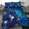 Australia Aboriginal Bedding Set - Australia Indigenous Flag Circle Dot Painting Art (Blue)