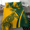 Australia National Rugby Team Bedding Set - Custom Australian Kangaroo & Aboriginal Inspired Patterns Dot Art Painting Bedding Set