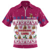 Brisbane Lions Zip Polo Shirt Special Ugly Christmas Holiday Footy Fans