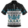 Port Adelaide Zip Polo Shirt Special Ugly Christmas Holiday Footy Fans