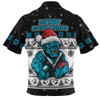 Port Adelaide Zip Polo Shirt Special Ugly Christmas Holiday Footy Fans