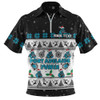 Port Adelaide Zip Polo Shirt Special Ugly Christmas Holiday Footy Fans