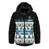 Port Adelaide Hooded Padded Jacket Special Ugly Christmas Holiday Footy Fans