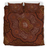 Australia Aboriginal Bedding Set - Indigenous Symbol Dot Painting Art Ver 12