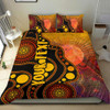 [Custom] Australia Aboriginal Bedding Set - Australia Indigenous Flag Circle Dot Painting Art (Golden)