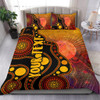 [Custom] Australia Aboriginal Bedding Set - Australia Indigenous Flag Circle Dot Painting Art (Golden)