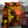 [Custom] Australia Aboriginal Bedding Set - Australia Indigenous Flag Circle Dot Painting Art (Golden)