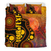 [Custom] Australia Aboriginal Bedding Set - Australia Indigenous Flag Circle Dot Painting Art (Golden)