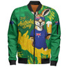 Australia Bomber Jacket Australia Day Kangaroo Cheers Green Gold Celebration Edition