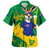 Australia Hawaiian Shirt Australia Day Kangaroo Cheers Green Gold Celebration Edition