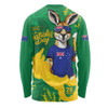 Australia Long Sleeve T-shirt Australia Day Kangaroo Cheers Green Gold Celebration Edition