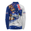 Australia Long Sleeve Polo Shirt Australia Day Kangaroo Blue Spirit 26 January Holiday