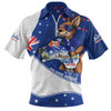 Australia Zip Polo Shirt Australia Day Kangaroo Blue Spirit 26 January Holiday