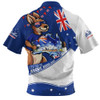 Australia Zip Polo Shirt Australia Day Kangaroo Blue Spirit 26 January Holiday