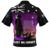 Australia Zip Polo Shirt Anzac Day Remembering Service Animals Sacrifice