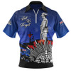 Australia Zip Polo Shirt Anzac Day In Memory Of Brave Servicemen