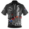 Australia Zip Polo Shirt Anzac Day In Memory Of Brave Servicemen