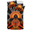 Australia Aboriginal Bedding Set - Indigenous Turtle Hand Art