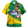 Australia Hawaiian Shirt Australia Day Kangaroo Green Gold Spirit 26 January Holiday