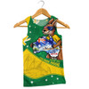 Australia Men Singlet Australia Day Kangaroo Green Gold Spirit 26 January Holiday