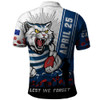 Geelong Cats Polo Shirt Anzac Day Lest We Forget Memorial