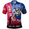 Western Bulldogs Polo Shirt Anzac Day Lest We Forget Memorial