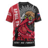 Essendon T-Shirt Anzac Day Lest We Forget Memorial