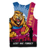 Brisbane Lions Men Singlet Anzac Day Lest We Forget Memorial