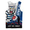 Geelong Cats Men Singlet Anzac Day Lest We Forget Memorial