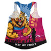 Brisbane Lions Women Racerback Singlet Anzac Day Lest We Forget Memorial