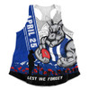 North Melbourne Women Racerback Singlet Anzac Day Lest We Forget Memorial