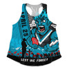 Port Adelaide Women Racerback Singlet Anzac Day Lest We Forget Memorial