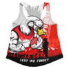 Sydney Swans Women Racerback Singlet Anzac Day Lest We Forget Memorial