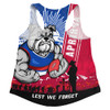 Western Bulldogs Women Racerback Singlet Anzac Day Lest We Forget Memorial