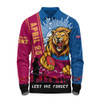 Brisbane Lions Long Sleeve Polo Shirt Anzac Day Lest We Forget Memorial