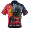 Adelaide Crows Zip Polo Shirt Anzac Day Lest We Forget Memorial