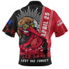 Essendon Zip Polo Shirt Anzac Day Lest We Forget Memorial
