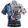 Geelong Cats Zip Polo Shirt Anzac Day Lest We Forget Memorial
