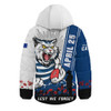 Geelong Cats Hooded Padded Jacket Anzac Day Lest We Forget Memorial