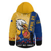West Coast Eagles Hooded Padded Jacket Anzac Day Lest We Forget Memorial