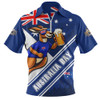 Australia Zip Polo Shirt Australia Day Kangaroo Beer Spirit Of Celebration
