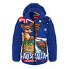 Australia Hooded Padded Jacket Australia Day Kangaroo Aussie Summer Beachside BBQ