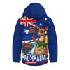 Australia Hooded Padded Jacket Australia Day Kangaroo Aussie Summer Beachside BBQ